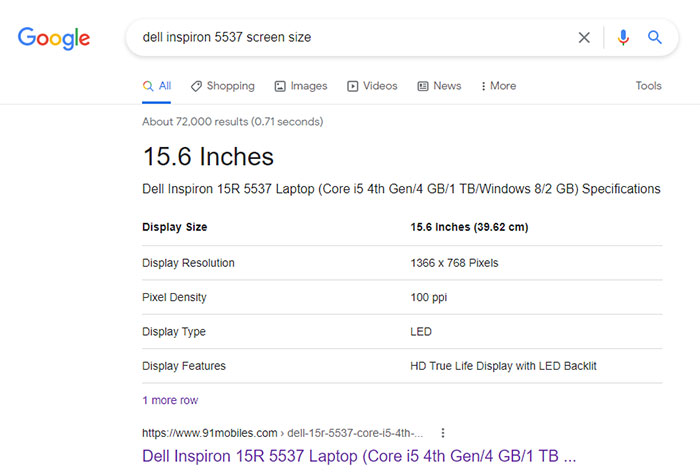 How To Find Laptop Screen Size? - Search Model Number In Google